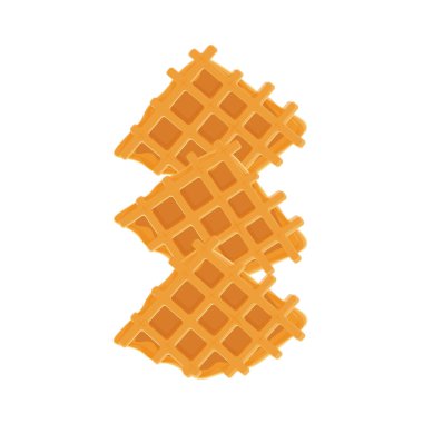 Lezzetli Kruvasan Waffle Croffle Çizim Logosu