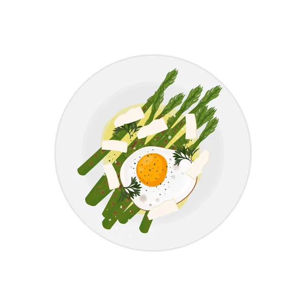Λογότυπο Εικονογράφησης Σπαραγγιών Υγιεινής Τροφίμων Αυγό Και Παρμεζάνα — Διανυσματικό Αρχείο