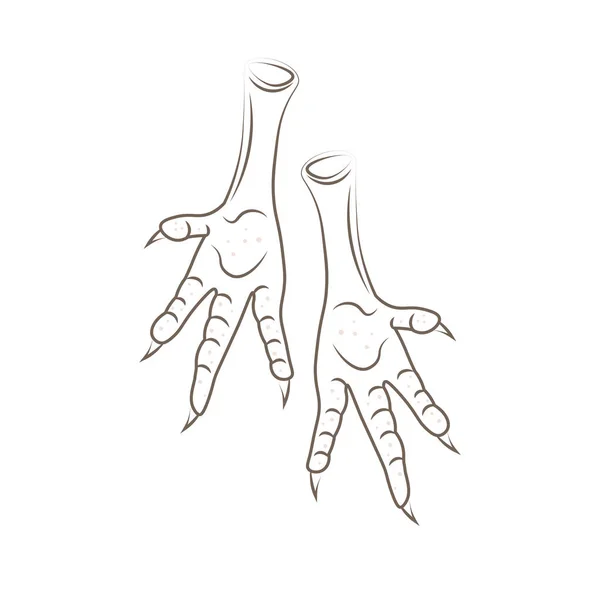 Kyckling Fötter Enkel Linje Art Illustration Logo — Stock vektor