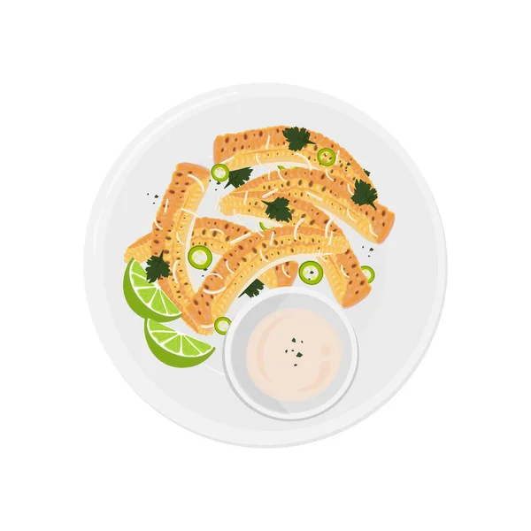 Εικονογράφηση Logo Corn Ribs Έτοιμη Εξυπηρετήσει Σάλτσα Mayo — Διανυσματικό Αρχείο