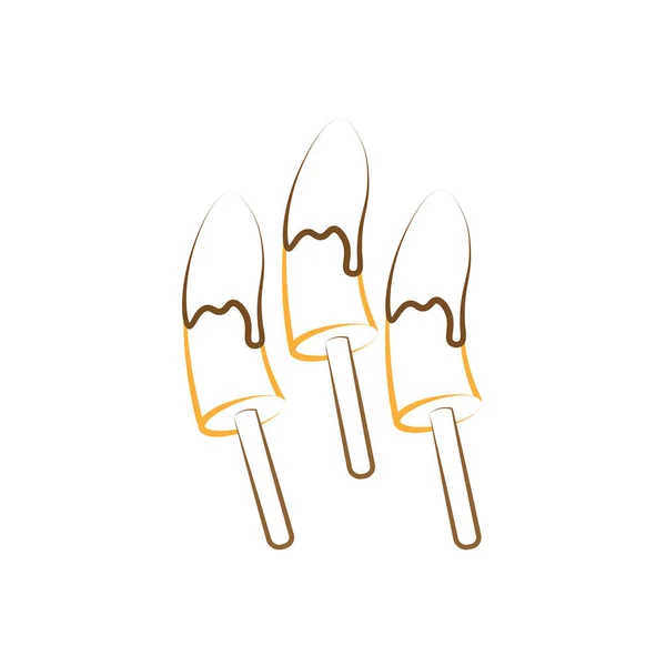 Logo Ilustración Chocolate Banana Ice Kul Kul — Vector de stock