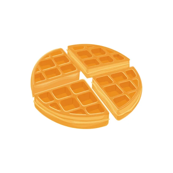 Logo Waffle Illustration Belga Completo — Vector de stock