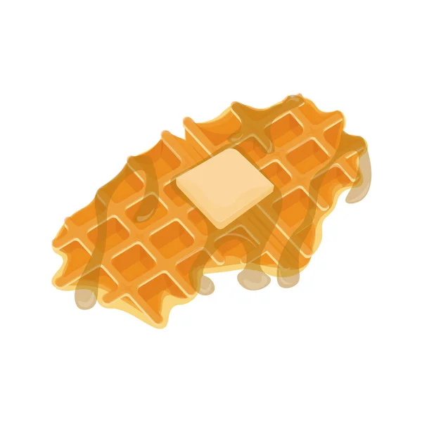 Croffle Illustration Logo Topped Melted Butter Honey - Stok Vektor