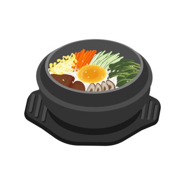 Bir Ttukbaegi İllüstrasyon Logosunda Bimbimbap