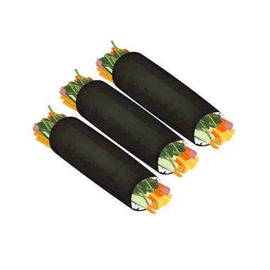 Mayak Gimbap veya Small Kimbap için illüstrasyon logosu