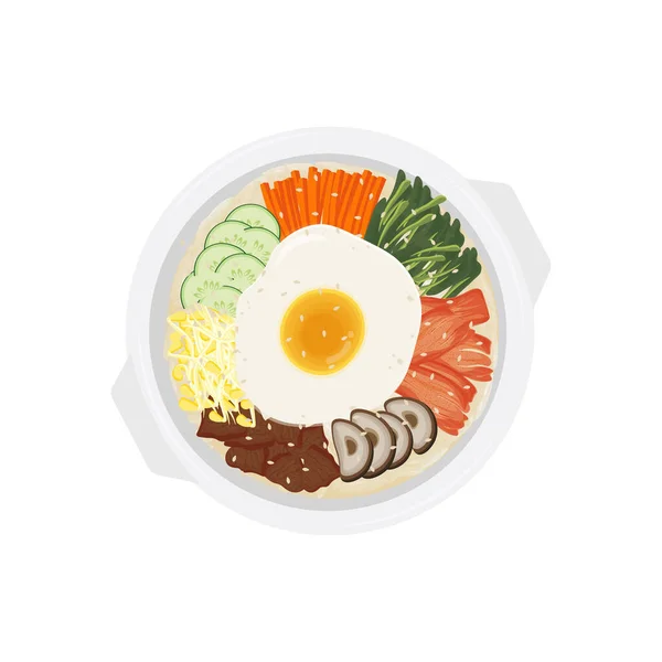 Πικάντικη Bimbimbap Κορεάτικο Λογότυπο Εικονογράφησης Τροφίμων — Διανυσματικό Αρχείο