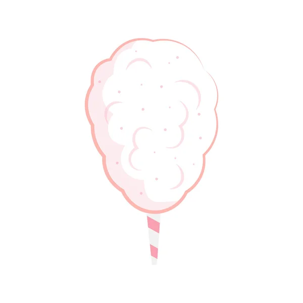 Różowy Cotton Candy Prosta Linia Art Illustration Logo — Wektor stockowy