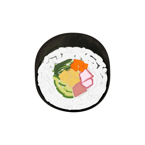Gimbap Kimbap Vector Illustration Logo — Stock Vector