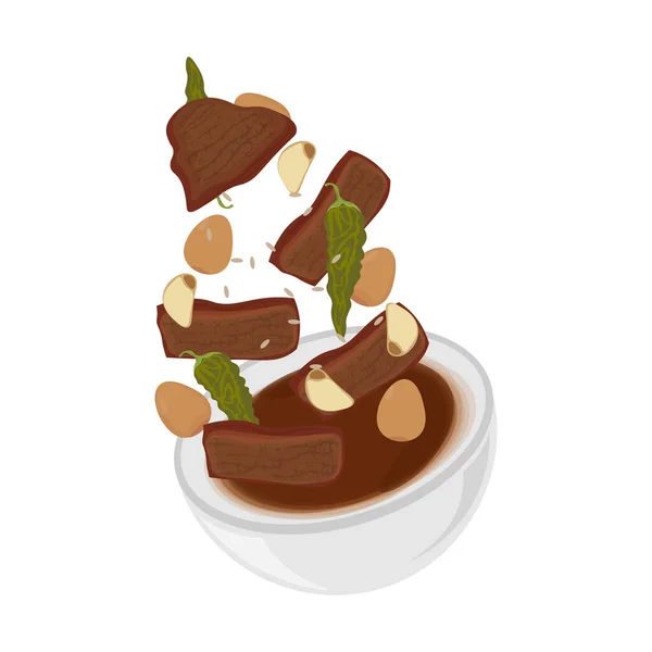Jang Jorim Logo Illustration Vectorielle Alimentaire Coréenne — Image vectorielle