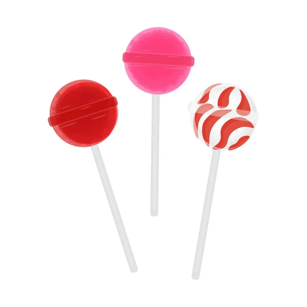 Lollipop Godis Vektor Illustration Logotyp Med Ljusa Färger — Stock vektor