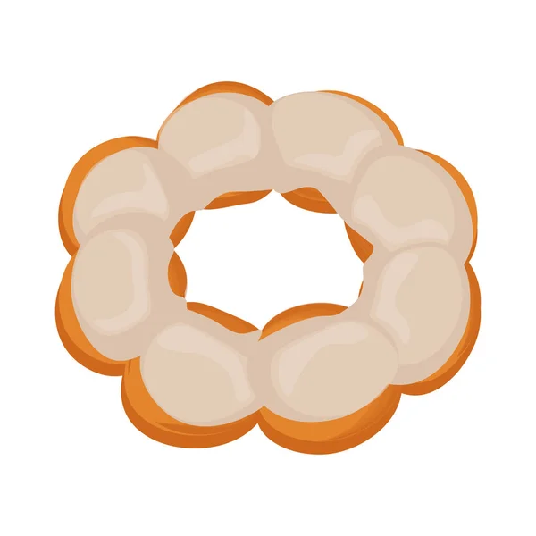 Chocolate Branco Vanilla Mochi Donut Logotipo Ilustração — Vetor de Stock
