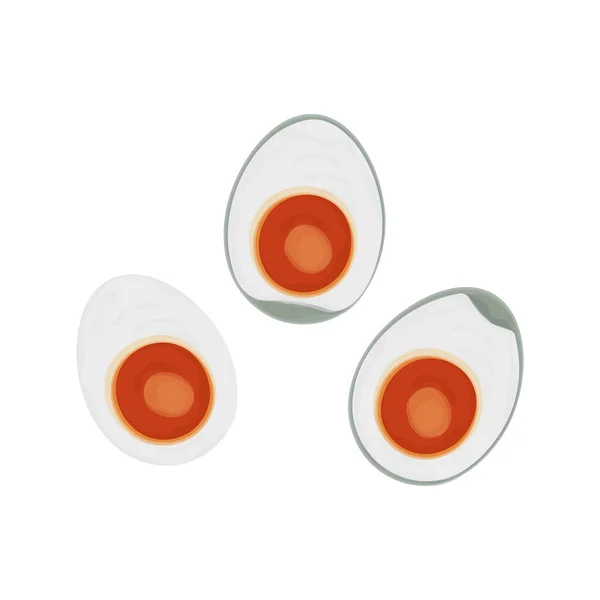Logotipo Ilustración Huevo Pato Salado Con Yema Dividida — Vector de stock