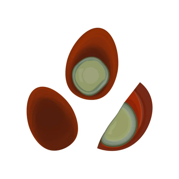Preserved Century Egg Illustration Logo — Stock Vector