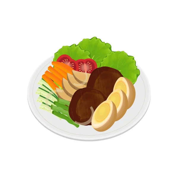 Indonesian Food Selat Solo Vector Illustration Logo — Stock Vector