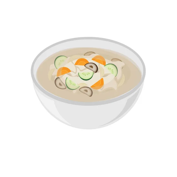 Sujebi Seafood Dumpling Soppa Illustration Logotyp — Stock vektor