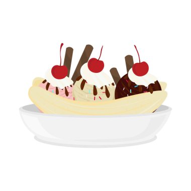 Klasik Banana Split Çizim Logosu