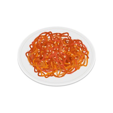 Logo illüstrasyon vektörü Kore kurutulmuş kalamar ojingeochae mukhim veya ojingeochae bokkeum