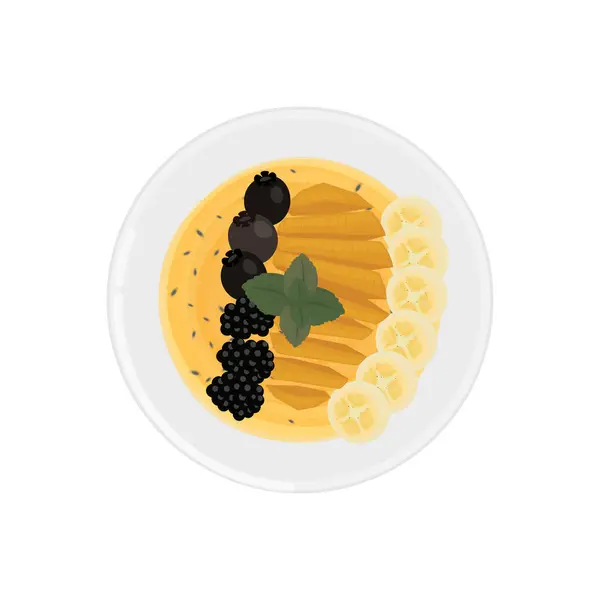 Logo Illustrazione Del Frullato Banana Frullato Mango — Vettoriale Stock