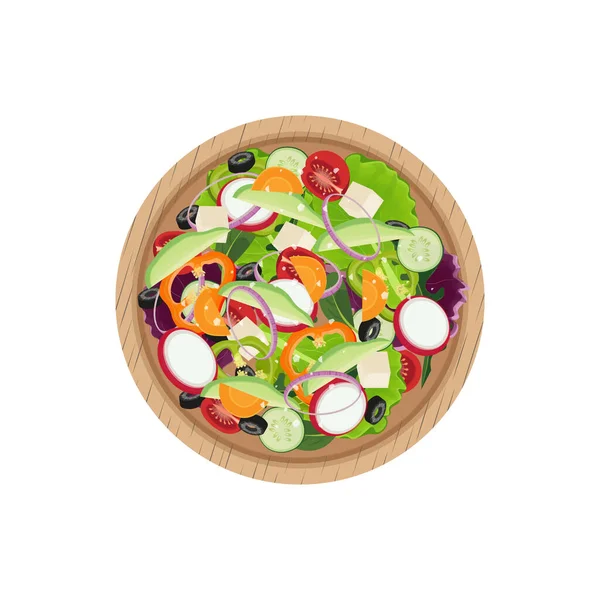 Superfood Grönsakssallad Illustration Logotyp — Stock vektor