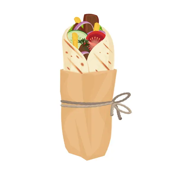 Çizim logosu sokak yemeği tavuk shawarma