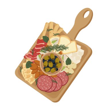 Lezzetli iştah açıcı Antipasti Antipasto vektör çizim logosu