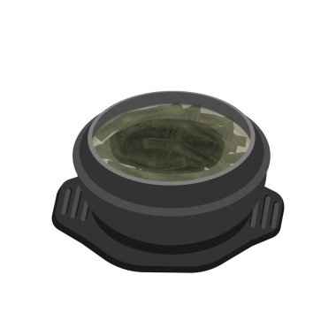 Bir ttukbaegi üzerinde logo illüstrasyon vektörü Miyeokguk Çorbası