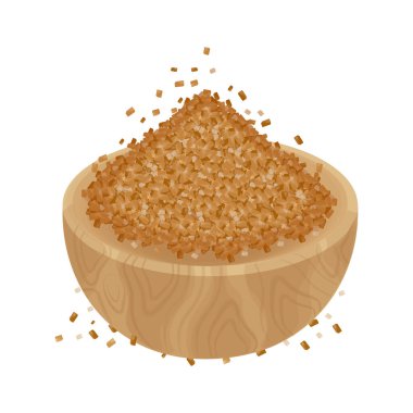 Tahta kasede kahverengi şekerin vektör illüstrasyon logosu