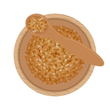 Üst görünüm kahverengi şeker vektör çizim logosu