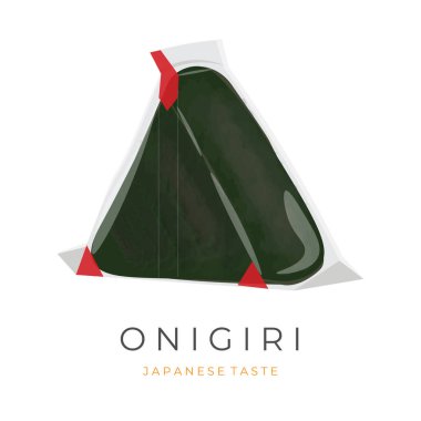 Lezzetli onigiri vektör çizim logosu