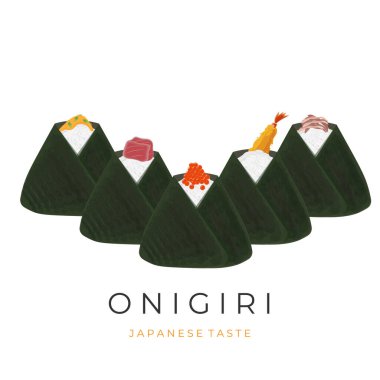 Onigiri tip vektör illüstrasyon logosu