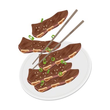 Korece Levitation Galbi Gui Vektör İllüstrasyon logosu