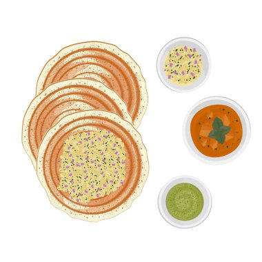Vector Illustration logosu Ev yapımı Dosa masala dosa