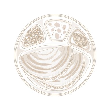 Vektör illüstrasyon logosu Basit çizgi sanat Hint yemeği Masala dosa