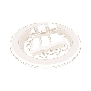 Vector Illustration logosu basit Endonezya sanat serisi pempek kapal selam 