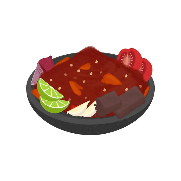 stock vector Logo vector Illustration indonesian traditional food sambal terasi or shrimp paste chili