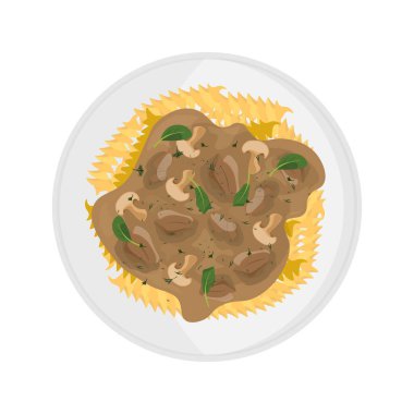 Vektör illüstrasyon logosu Clip Art Beef Stroganoff geleneksel Rus yemekleri