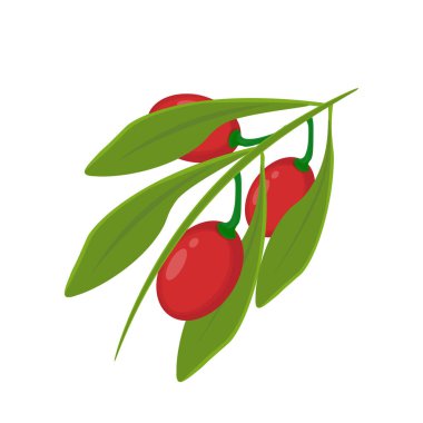 Vektör illüstrasyon logosu Clip Art Taze goji meyveleri 
