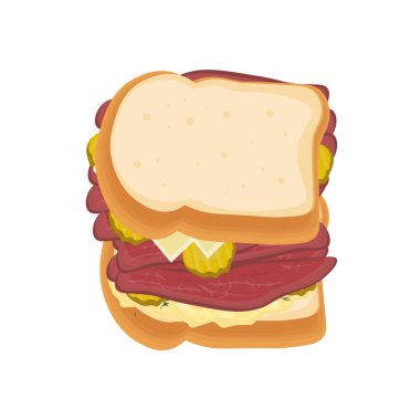 Vektör illüstrasyon logosu Clip Art Pastrami Sandwich
