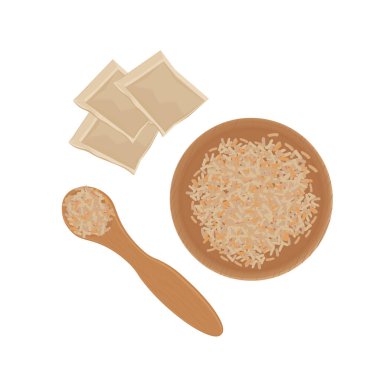 Vektör illüstrasyon logosu Clip Art Top view dashi çorba tozu dashi çorba stoğu