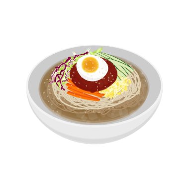 Vektör illüstrasyon logosu Clip Art Koreli Chewy Noodles jolmyeon 