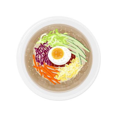 Vektör illüstrasyon logosu Clip Sanatı Üst Görünüm bir kase üzerinde jolmyeon