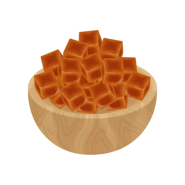 Vektör illüstrasyon logosu Klip Sanatı Küpü Tahta bir kasede karamel şekerlemeler