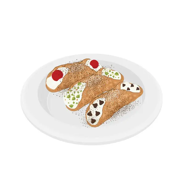 Tabakta vektör illüstrasyon logosu Clip sanatı Sicilyalı Cannoli 