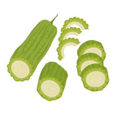 Acı Kavun veya Acı Kabak Diliminin Vektör İllüstrasyon Logosu Sanatı