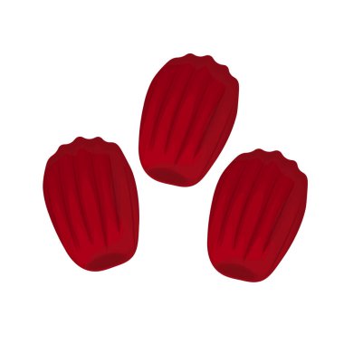 Vektör İllüstrasyon Logosu Kırmızı Kadife Madeleine 'ler izole edildi