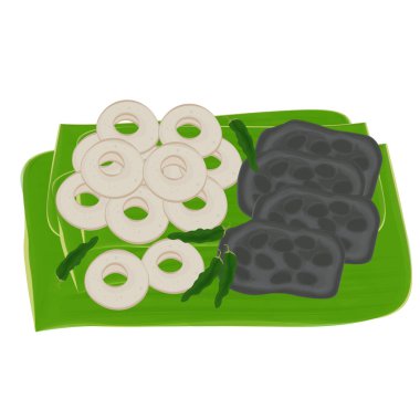 Vektör Illustration Logosu Geleneksel Atıştırmalık Geblek ve Tempe Besengek Kulon Progo Yogyakarta