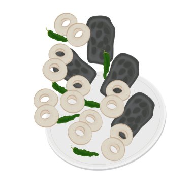 Vektör Illustration Logosu Clipart Levitation Geleneksel Gıda Geblek ve Tempe Besengek Kulon Progo 