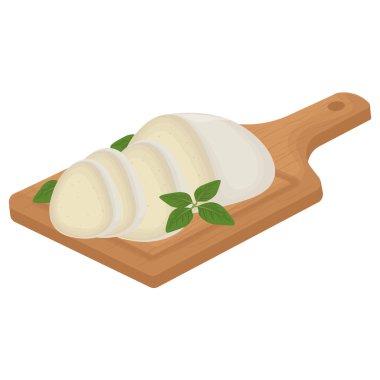 Vektör İllüstrasyon Logosu Mozzarella İtalyan Peynirinin Parçaları