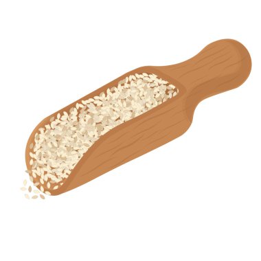 Vektör İllüstrasyon Logosu Tahta kepçeye Susam Tohumu