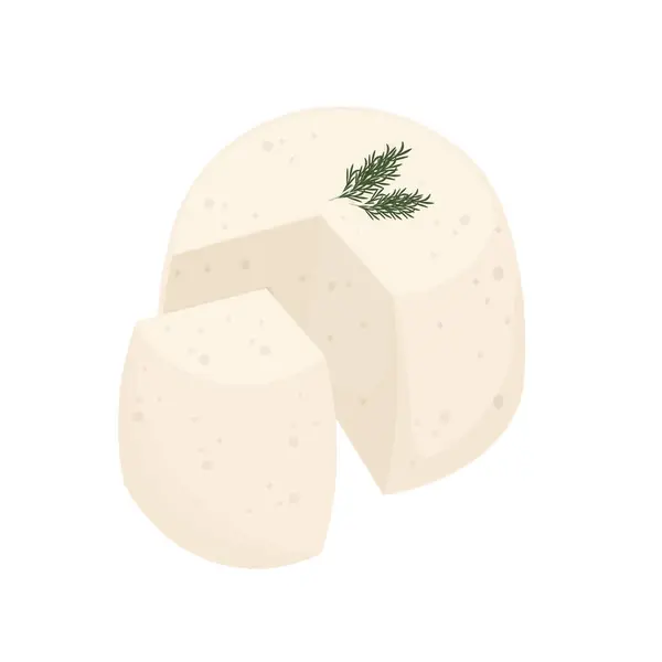 Vektör İllüstrasyon Logosu Clipart Taze Ricotta İtalyan Peyniri 